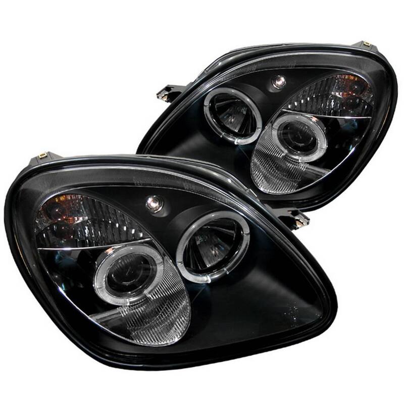 Spyder Auto Mercedes Benz SLK 98-04 1PC Projector Headlights - Halogen Model Only - LED Halo - Black - 5011190