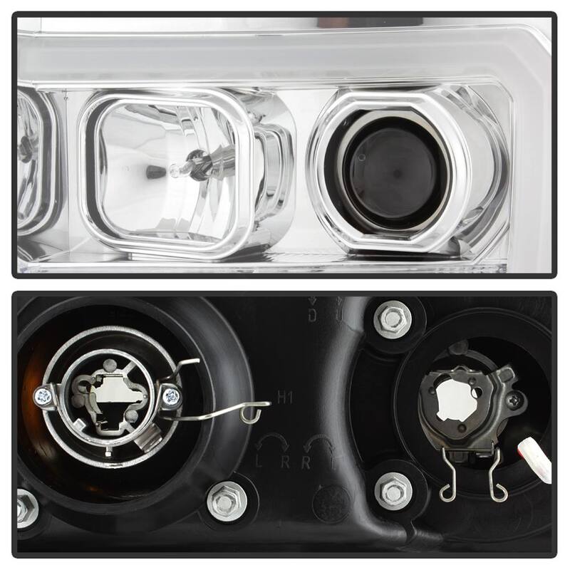 Spyder Auto GMC Sierra 1500/2500/3500 07-13 Projector Headlights - Light Bar DRL LED - Chrome - 5083647