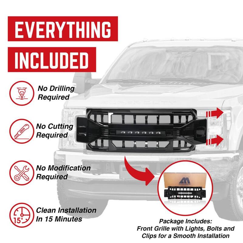 AMERICAN MODIFIED Armor Grille for 2017 to 2019 Ford F250/350 - AMFMFA00122