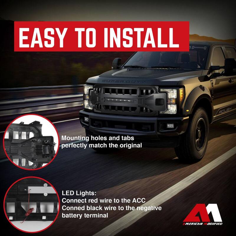 AMERICAN MODIFIED Armor Front Grille for 2017 to 2019 Ford F250/350 - AMFMFA00121