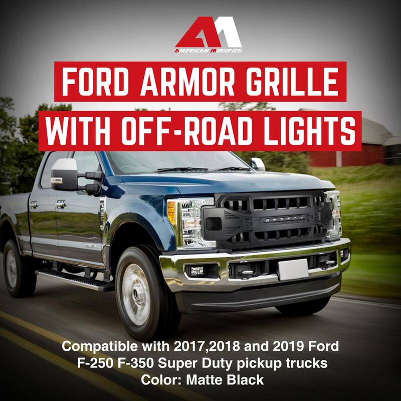 AMERICAN MODIFIED Armor Front Grille for 2017 to 2019 Ford F250/350 - AMFMFA00121