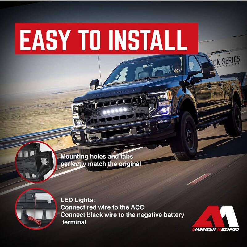 AMERICAN MODIFIED Armor Grille Compatible with 2020-2022 Ford F250/F350 - AMFMFA00120