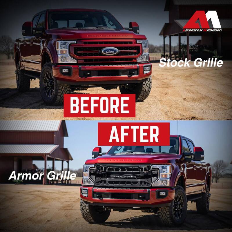 AMERICAN MODIFIED Armor Grille Compatible with 2020-2022 Ford F250/F350 - AMFMFA00120