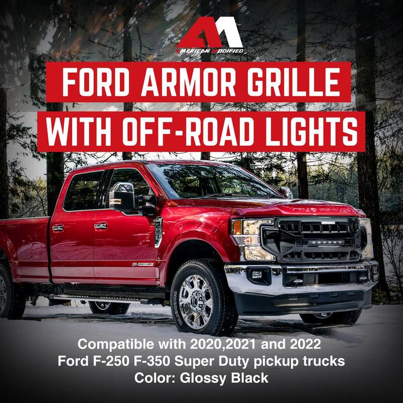 AMERICAN MODIFIED Armor Grille Compatible with 2020-2022 Ford F250/F350 - AMFMFA00120