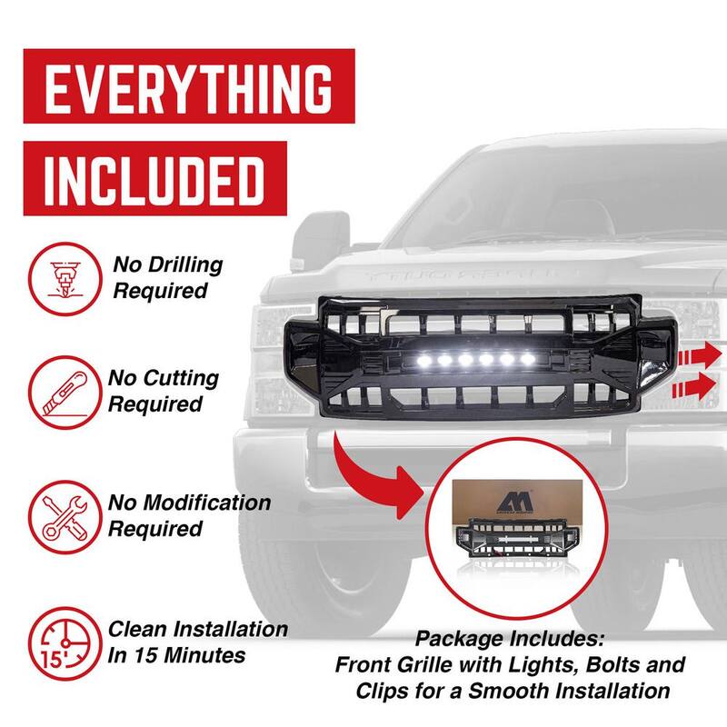 AMERICAN MODIFIED Armor Grille Compatible with 2020-2022 Ford F250/F350 - AMFMFA00120