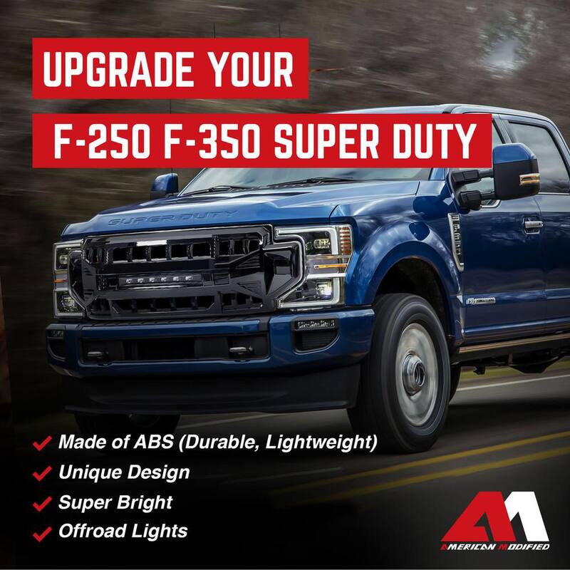 AMERICAN MODIFIED Armor Grille Compatible with 2020-2022 Ford F250/F350 - AMFMFA00120