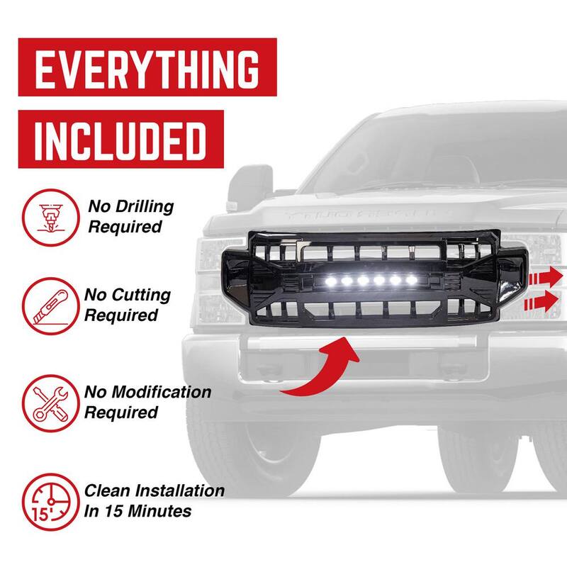 AMERICAN MODIFIED Armor Grille Compatible with 2020-2022 Ford F250/F350 - AMFMFA00120