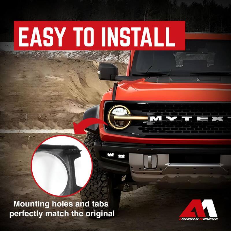 AMERICAN MODIFIED Armor Grille w/DIY Letters for 21-23 Ford Bronco - AMFMEA00111