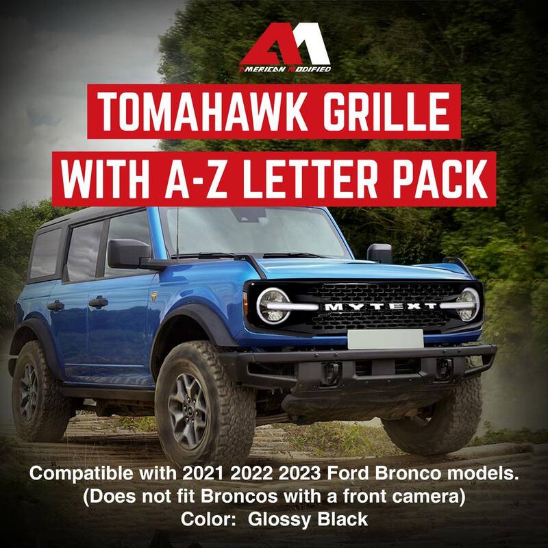 AMERICAN MODIFIED Armor Grille w/DIY Letters for 21-23 Ford Bronco - AMFMEA00111