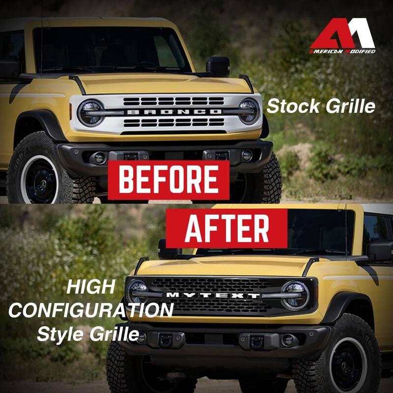 AMERICAN MODIFIED Armor Grille w/DIY Letters for 21-23 Ford Bronco - AMFMEA00111