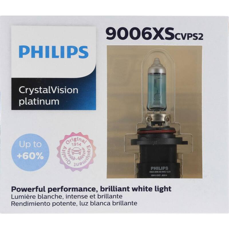 Philips CrystalVision Platinum 9006XS White Headlight/Fog Light (2-Pack) - 9006XSCVPS2