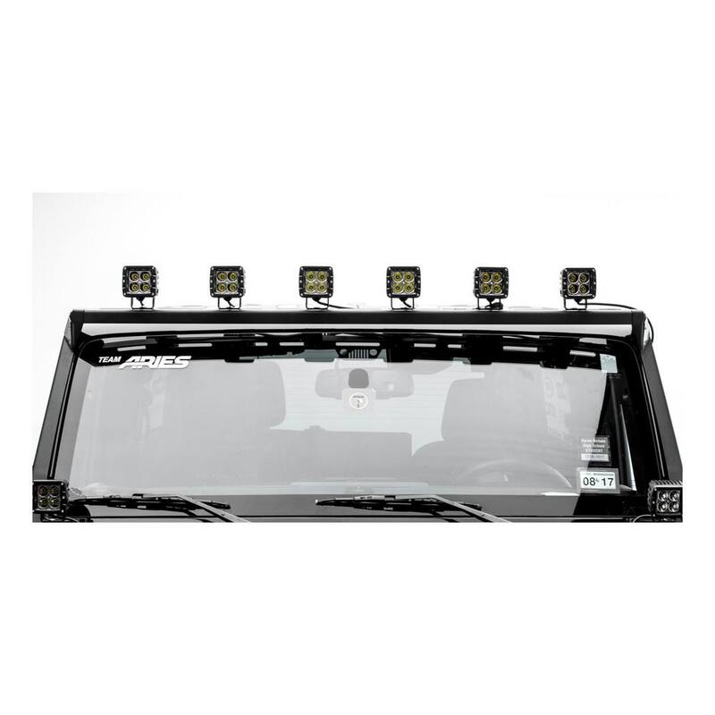 Aries Jeep JK Roof Light Mounting Brackets & Crossbar - 15914