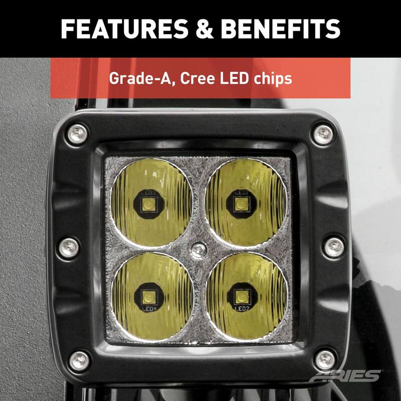 Aries Jeep Windshield Lights and Brackets - 1501304