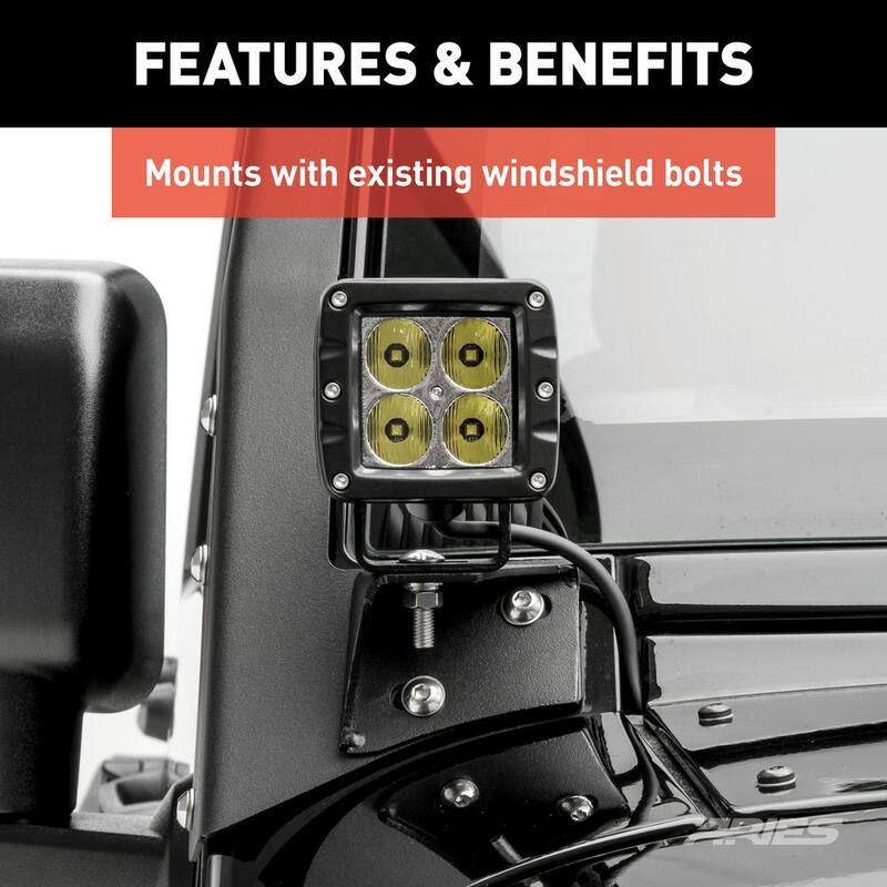 Aries Jeep Windshield Lights and Brackets - 1501304