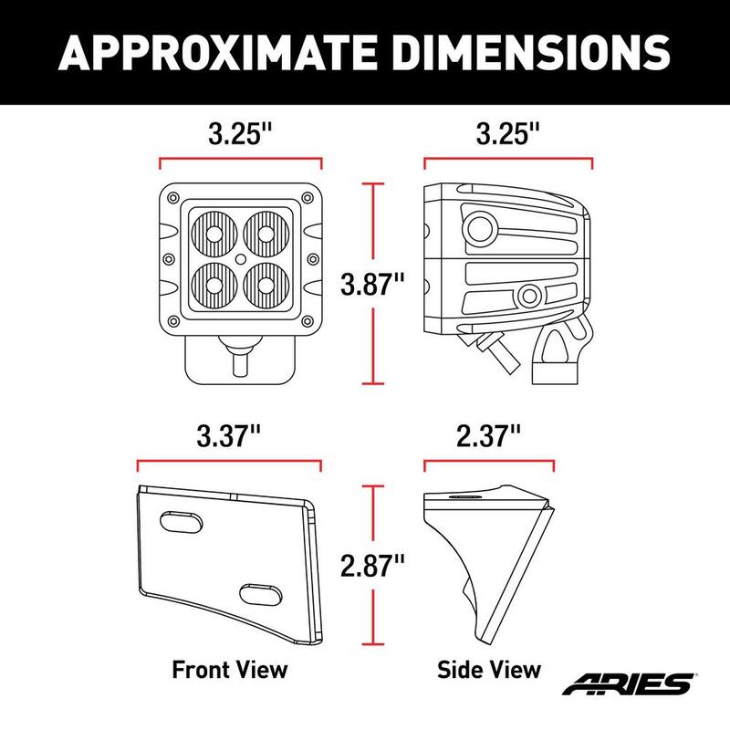 Aries Jeep Windshield Lights and Brackets - 1501304