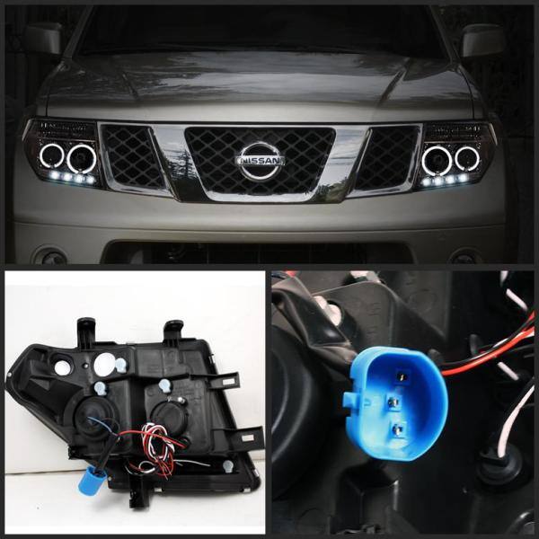 Spyder Auto Nissan Frontier 05-08 / Nissan Pathfinder 05-07 Projector Headlights - LED Halo - LED ( Replaceable LEDs ) - Smoke - 5011541