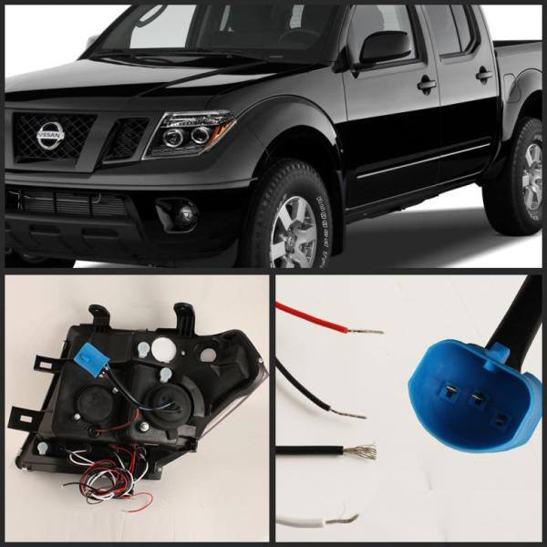 Spyder Auto Nissan Frontier 05-08 / Nissan Pathfinder 05-07 Projector Headlights - LED Halo - LED ( Replaceable LEDs ) - Black - 5011527