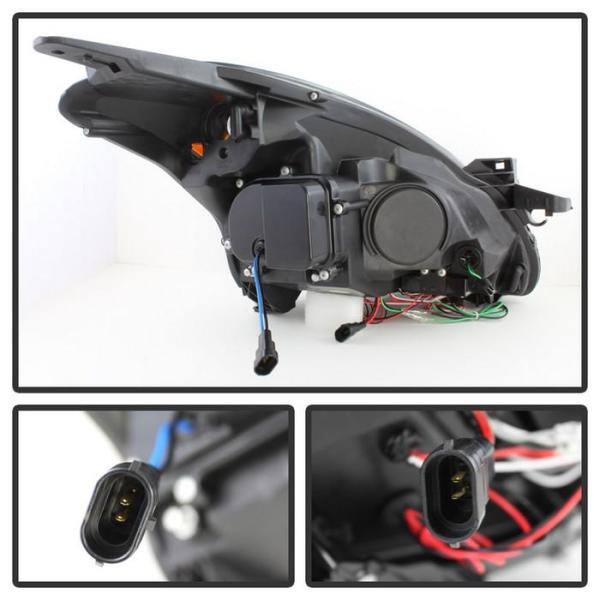 Spyder Auto Nissan Altima 4Dr 2010-2012 Projector Headlights - Light Tube DRL - LED Halo - Black - 5076830