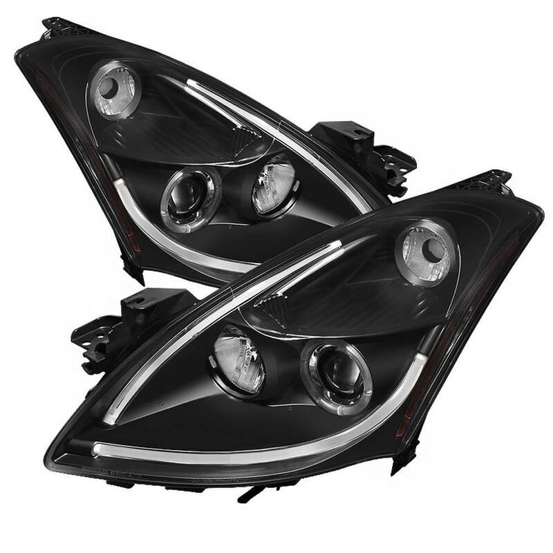 Spyder Auto Nissan Altima 4Dr 2010-2012 Projector Headlights - Light Tube DRL - LED Halo - Black - 5076830