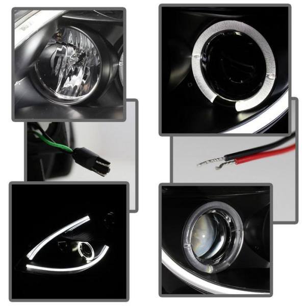 Spyder Auto Nissan Altima 4Dr 2010-2012 Projector Headlights - Light Tube DRL - LED Halo - Black - 5076830