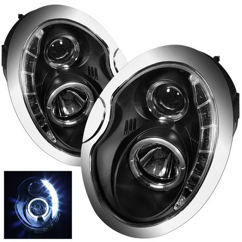 Spyder Auto Mini Cooper 02-06 Projector Headlights - DRL - Black - High H1 (Included) - Low H1 (Included) - 5011336