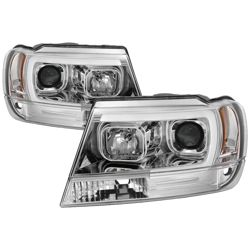 Spyder Auto Jeep Grand Cherokee 99-04 Version 2 Light Bar Projector Headlights - Chrome - 5085214