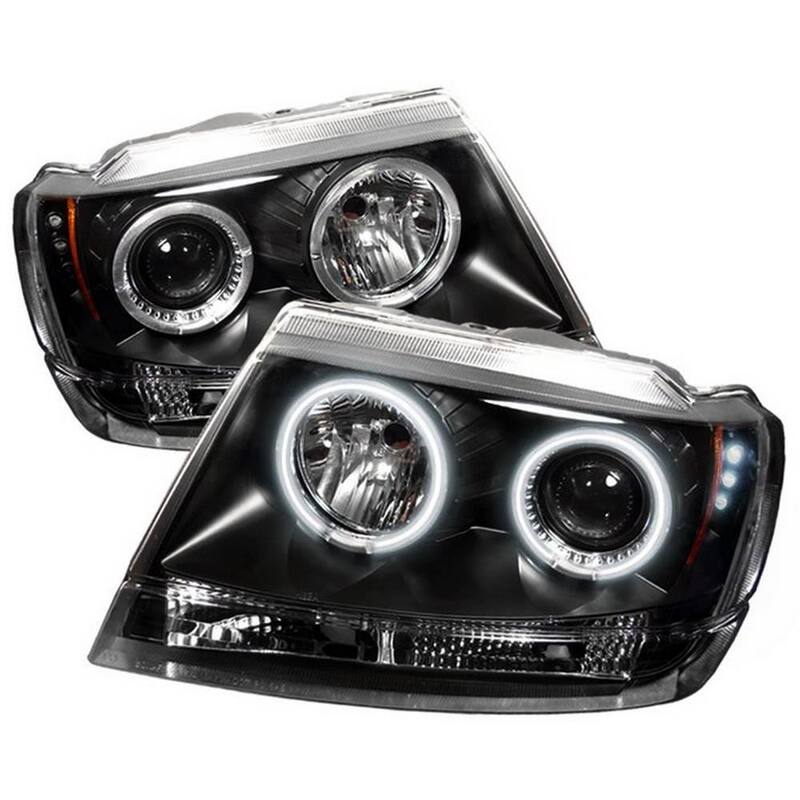 Spyder Auto Jeep Grand Cherokee 99-04 Projector Headlights - CCFL Halo - LED ( Replaceable LEDs ) - Black - 5011121