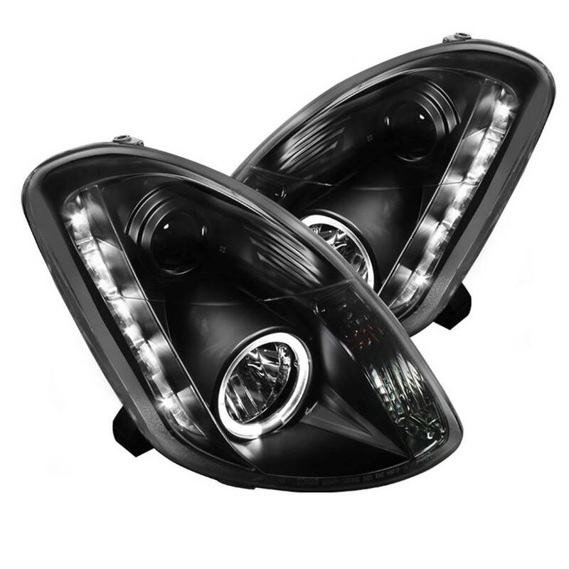 Spyder Auto Infiniti G35 03-04 4DR Projector Headlights - Halogen Model Only - LED Halo - DRL - Black - 5031747