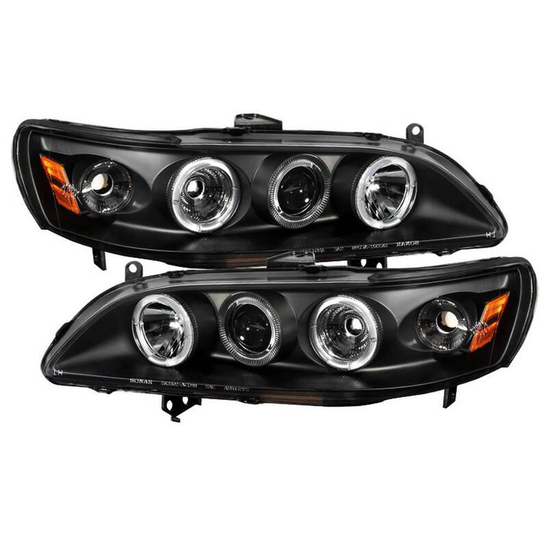 Spyder Auto Honda Accord 98-02 1PC Projector Headlights - LED Halo - Amber Reflector - Black - 5010728