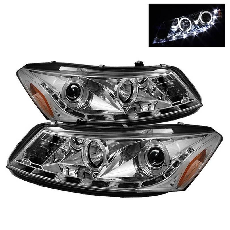 Spyder Auto Honda Accord 08-12 4Dr Projector Headlights- LED Halo - DRL - Chrome - High H1 (Included) - Low H1 (Included) - 5010674