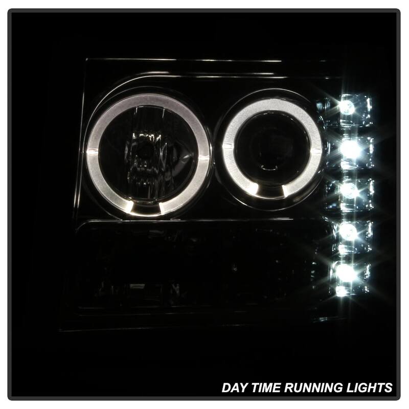 Spyder Auto GMC Sierra 1500/2500/3500 07-13 / GMC Sierra Denali 08-13 Projector Headlights - LED Halo - Smoke - 5010629