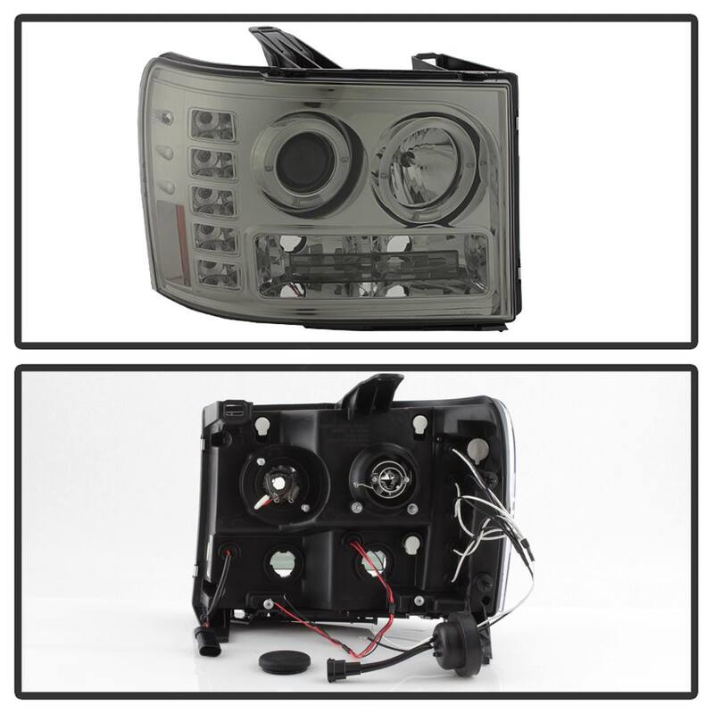 Spyder Auto GMC Sierra 1500/2500/3500 07-13 / GMC Sierra Denali 08-13 Projector Headlights - LED Halo - Smoke - 5010629