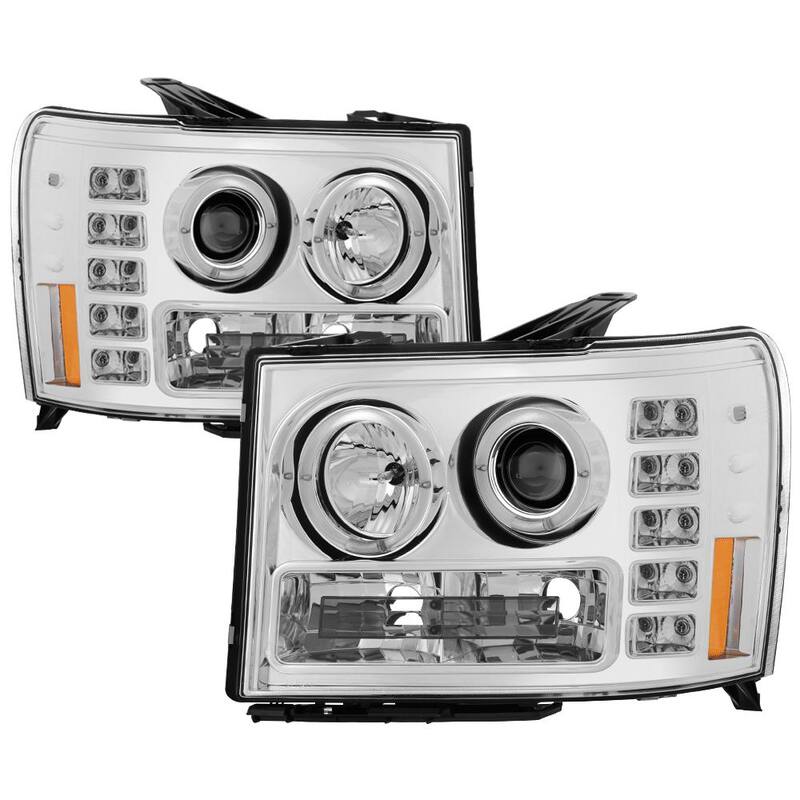 Spyder Auto GMC Sierra 1500/2500/3500 07-13 / GMC Sierra Denali 08-13 Projector Headlights - LED Halo - Chrome - 5010612