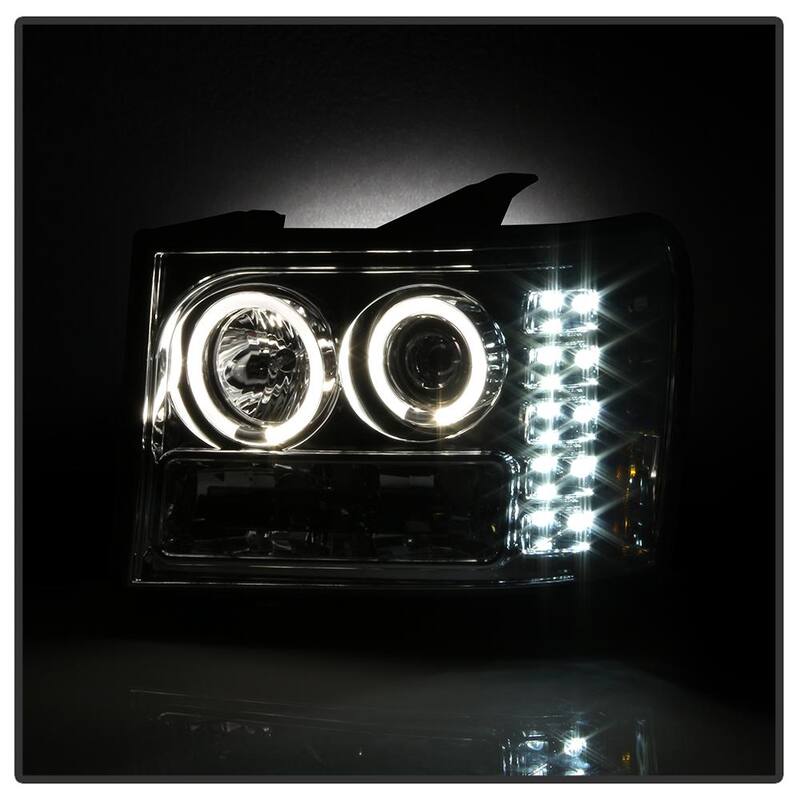Spyder Auto GMC Sierra 1500/2500/3500 07-13 / GMC Sierra Denali 08-13 Projector Headlights - LED Halo - Chrome - 5010612