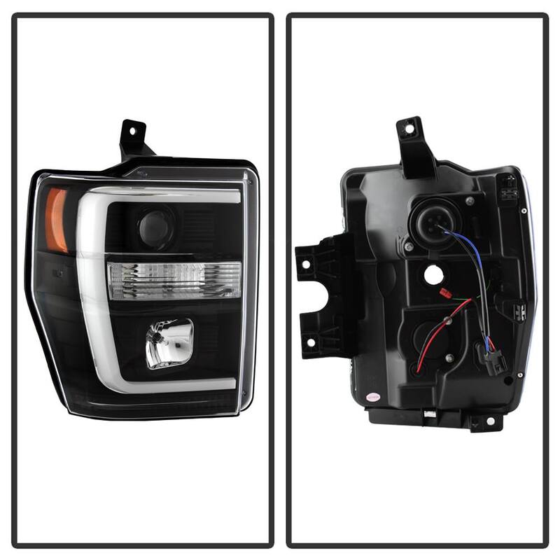 Spyder Auto Ford F250/350/450 Super Duty 08-10 Version 2 Projector Headlights - Light Bar DRL - Black - 5084477