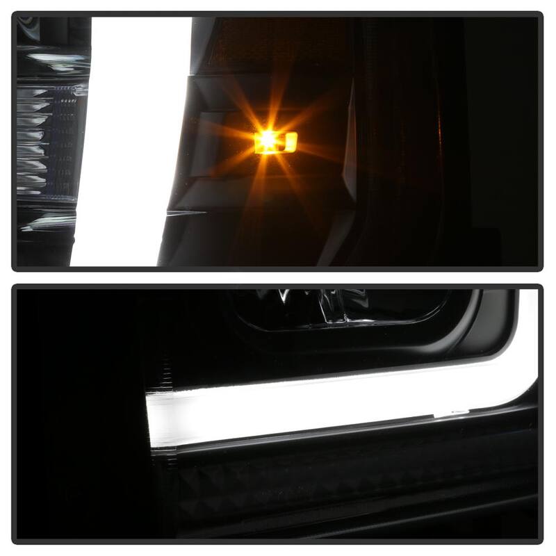 Spyder Auto Ford F250/350/450 Super Duty 08-10 Version 2 Projector Headlights - Light Bar DRL - Black - 5084477