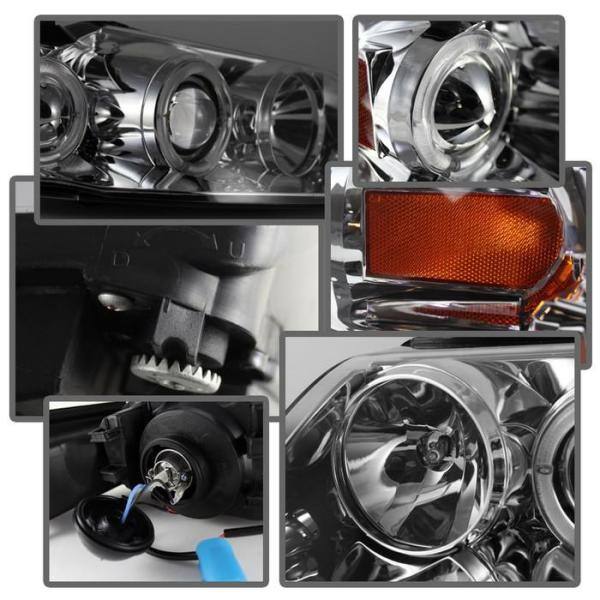 Spyder Auto Ford Mustang 99-04 Projector Headlights - LED Halo - Chrome - High H1 (Included) - Low H1 (Included) - 5010452