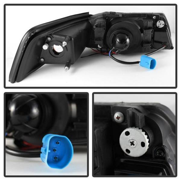 Spyder Auto Ford Mustang 99-04 Projector Headlights - LED Halo - Chrome - High H1 (Included) - Low H1 (Included) - 5010452