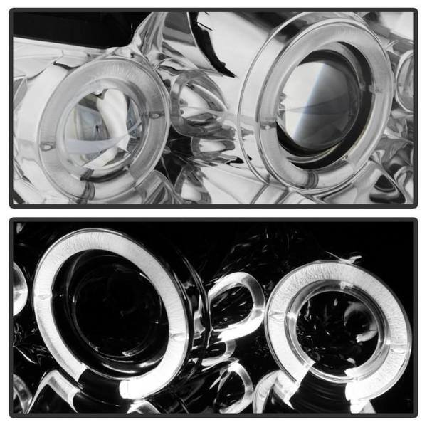 Spyder Auto Ford Mustang 99-04 Projector Headlights - LED Halo - Chrome - High H1 (Included) - Low H1 (Included) - 5010452