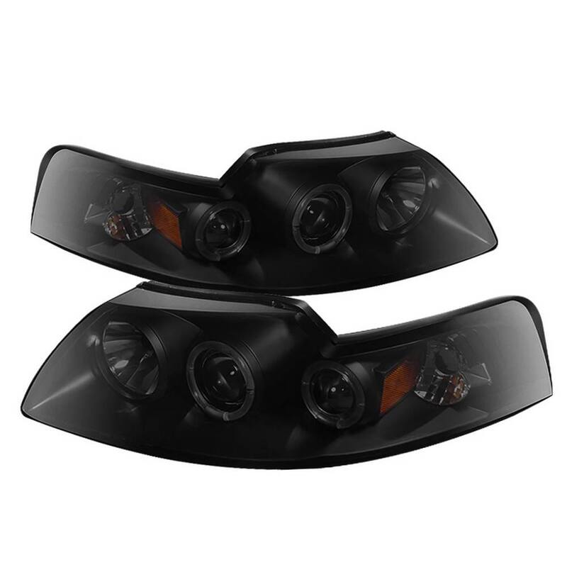 Spyder Auto Ford Mustang 99-04 Projector Headlights - LED Halo - Black Smoke - High H1 (Included) - Low H1 (Included) - 5078469