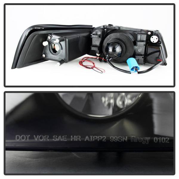 Spyder Auto Ford Mustang 99-04 Projector Headlights - LED Halo - Black Smoke - High H1 (Included) - Low H1 (Included) - 5078469