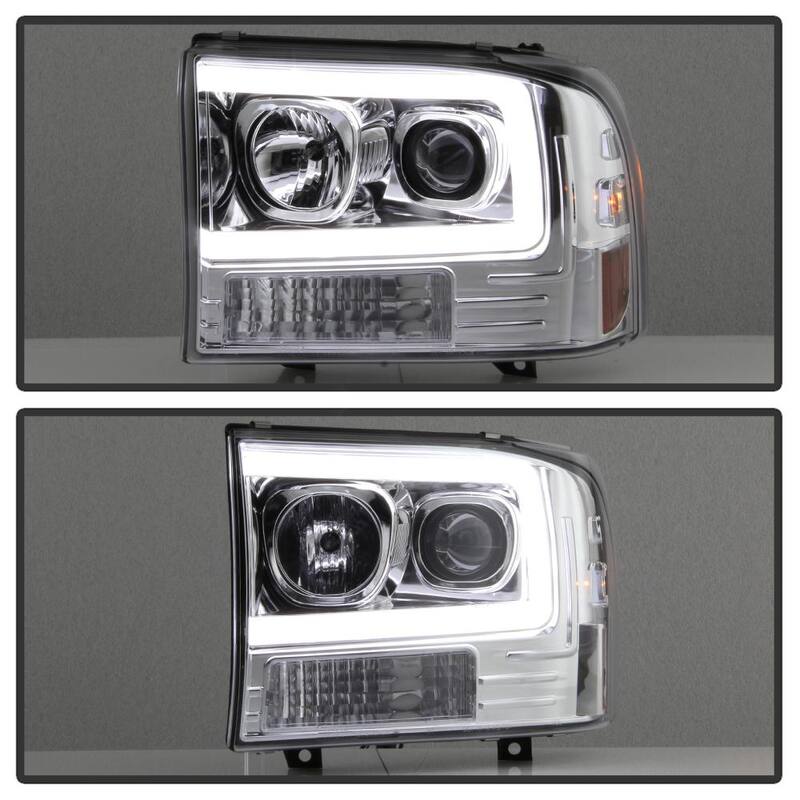 Spyder Auto Ford F250 Super Duty 99-04 / Ford Excursion 00-04 1PC Light Bar Projector Headlights - Chrome - 5084675