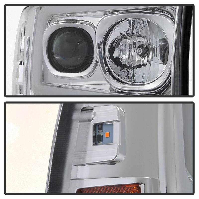 Spyder Auto Ford F250 Super Duty 99-04 / Ford Excursion 00-04 1PC Light Bar Projector Headlights - Chrome - 5084675