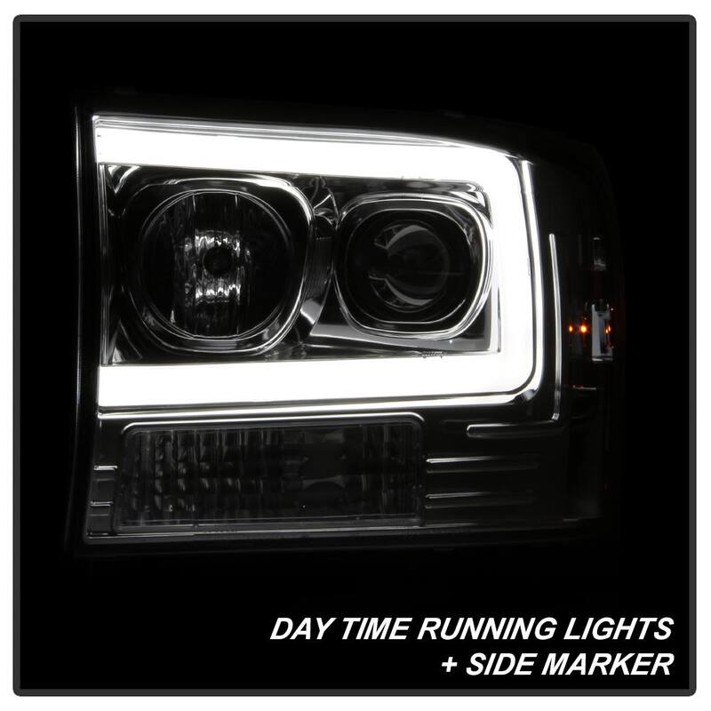 Spyder Auto Ford F250 Super Duty 99-04 / Ford Excursion 00-04 1PC Light Bar Projector Headlights - Chrome - 5084675