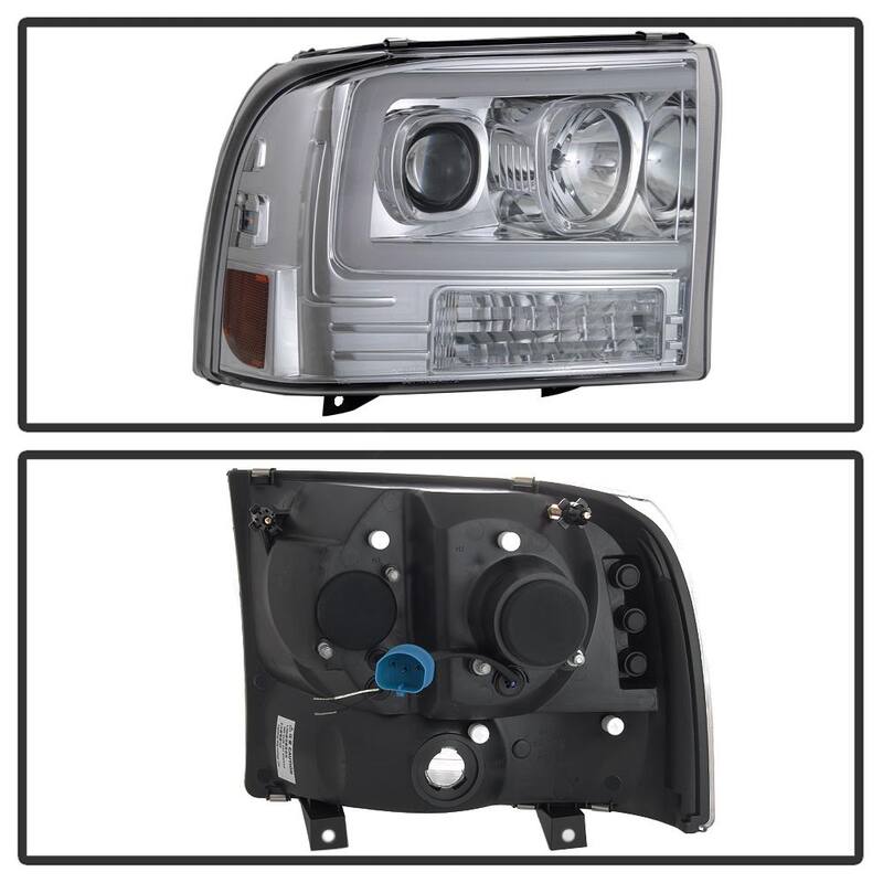 Spyder Auto Ford F250 Super Duty 99-04 / Ford Excursion 00-04 1PC Light Bar Projector Headlights - Chrome - 5084675