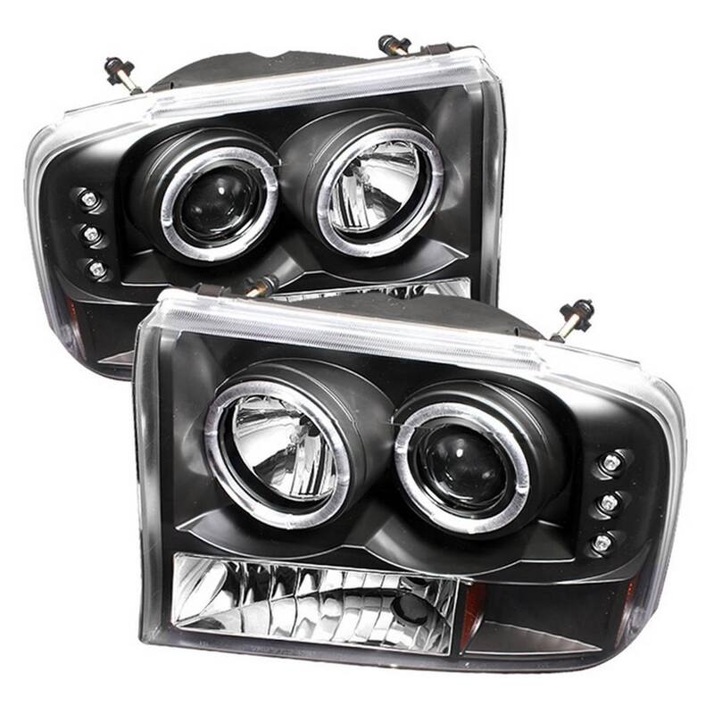 Spyder Auto Ford F250 Super Duty 99-04 / Ford Excursion 00-04 1PC Projector Headlights - Version 2 - LED Halo - LED - Black - 5010339