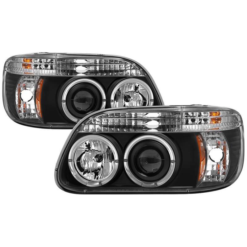Spyder Auto Ford Explorer 95-01 1PC Projector Headlights - LED Halo - Black - High H1 (Included) - Low H1 (Included) - 5010131