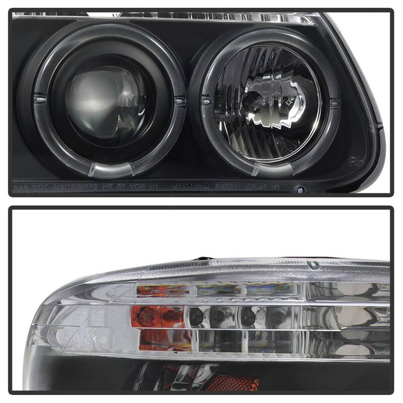 Spyder Auto Ford Explorer 95-01 1PC Projector Headlights - LED Halo - Black - High H1 (Included) - Low H1 (Included) - 5010131