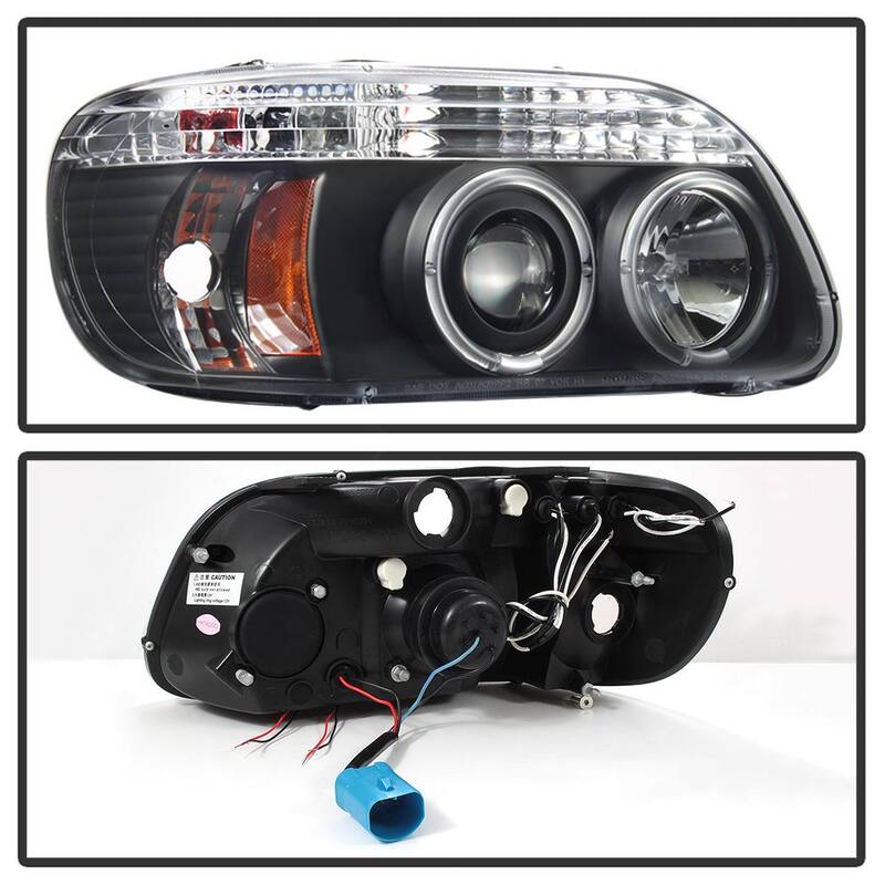 Spyder Auto Ford Explorer 95-01 1PC Projector Headlights - LED Halo - Black - High H1 (Included) - Low H1 (Included) - 5010131
