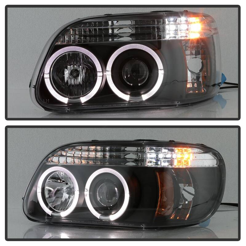 Spyder Auto Ford Explorer 95-01 1PC Projector Headlights - LED Halo - Black - High H1 (Included) - Low H1 (Included) - 5010131